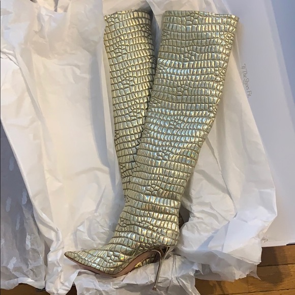 Aquazzura Shoes - Aquazzura Boreal Metallic Boots Sz. 36.5